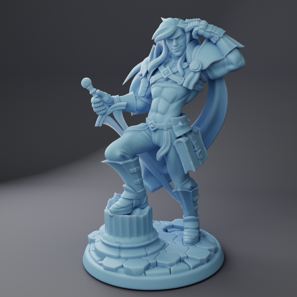 Twin Goddess Miniatures - Alistair Glimmergaunt Elf Paladin - Reforged 2024 July