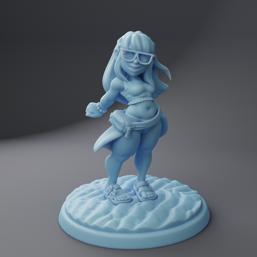 Twin Goddess Miniatures - Bernadette the Gnome Beachgoer - Beach Week 2 2023 August
