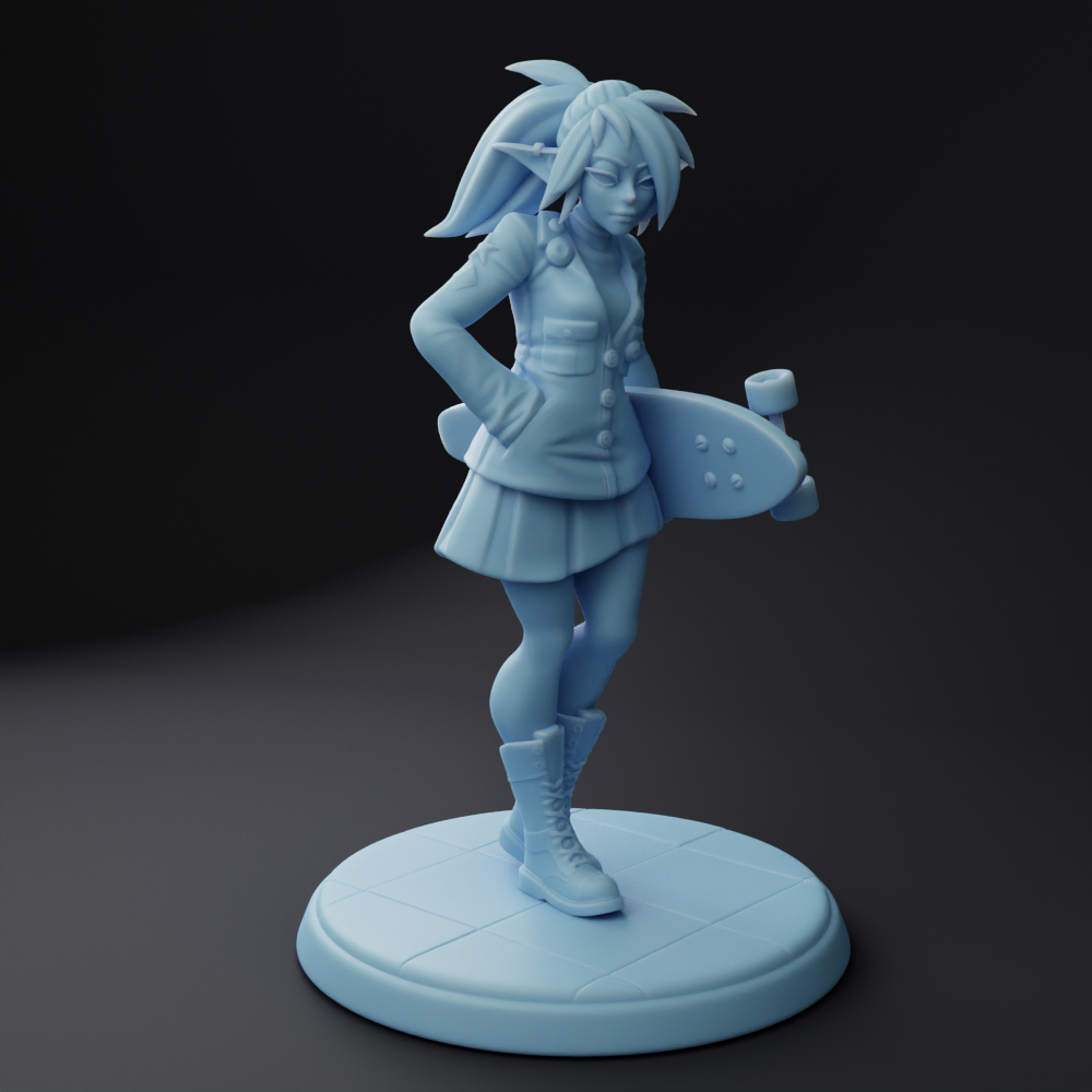 Twin Goddess Miniatures - Barb the Skater Elf - Fantasy College 2022 December