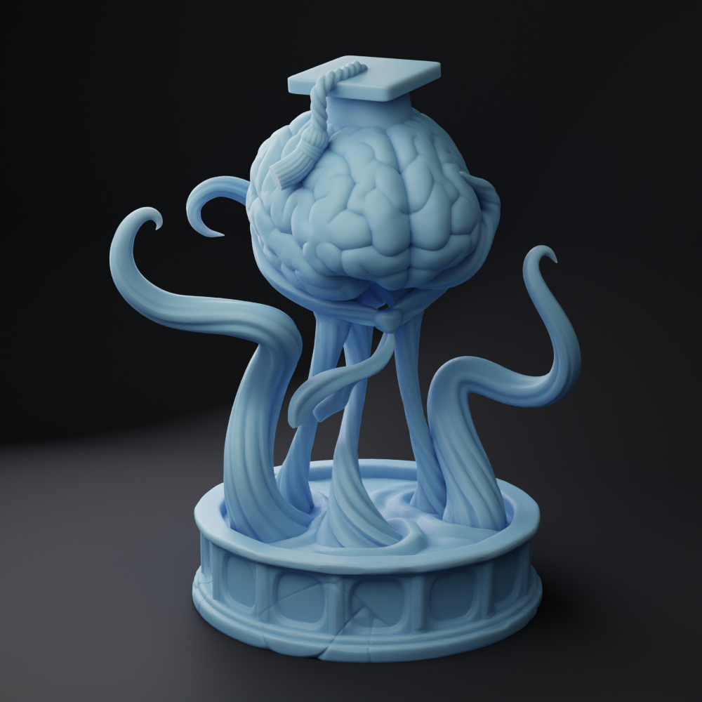 Twin Goddess Miniatures - Prof. Brian the Elder Brain - Fantasy College 2022 December