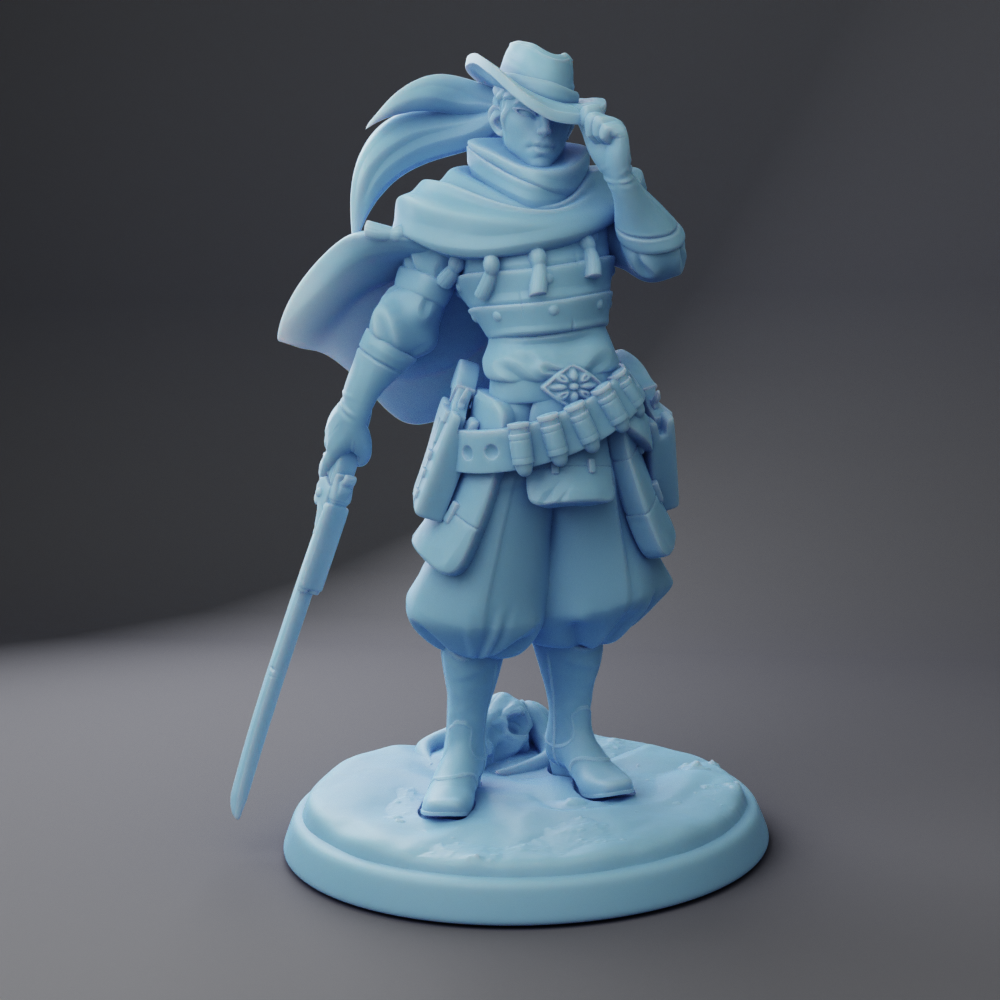 Twin Goddess Miniatures - The Wanderer, Samurai Cowboy - Fantasy Western 2023 June