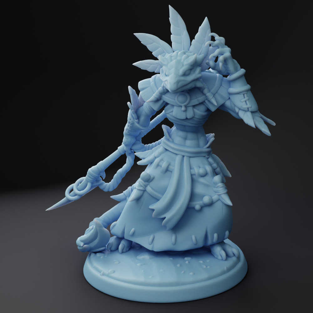 Twin Goddess Miniatures - Lizardfolk Shaman - Addittional Adventurers 2023 February