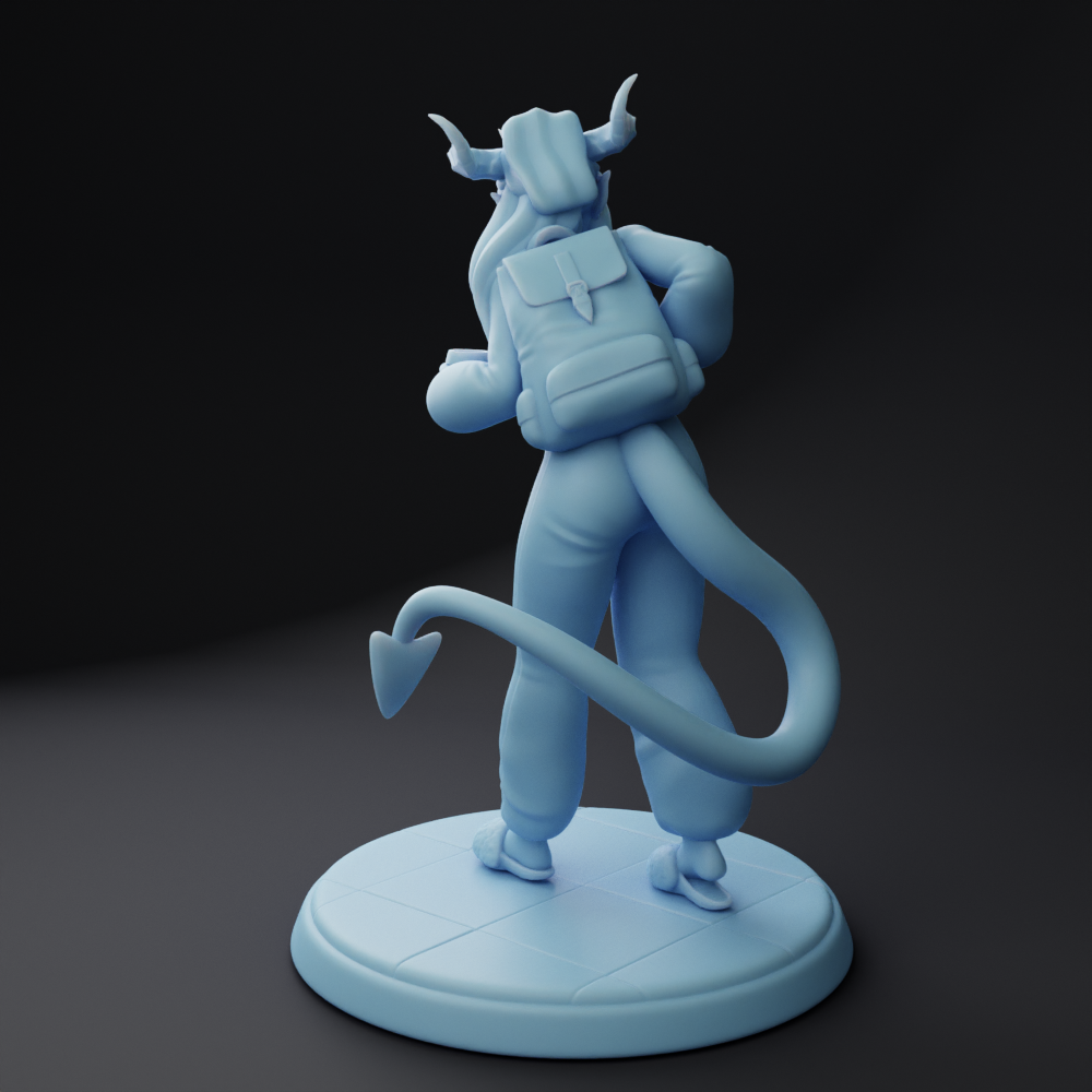 Twin Goddess Miniatures - Macy, the Tired Student Succubus - Fantasy College 2022 December