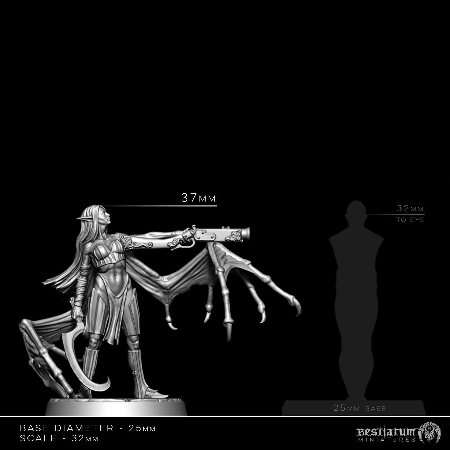 Bestiarum miniatures - Bloodborn Dragoon, Penitent Heroe - Misbegotten Dhampir 2024 December