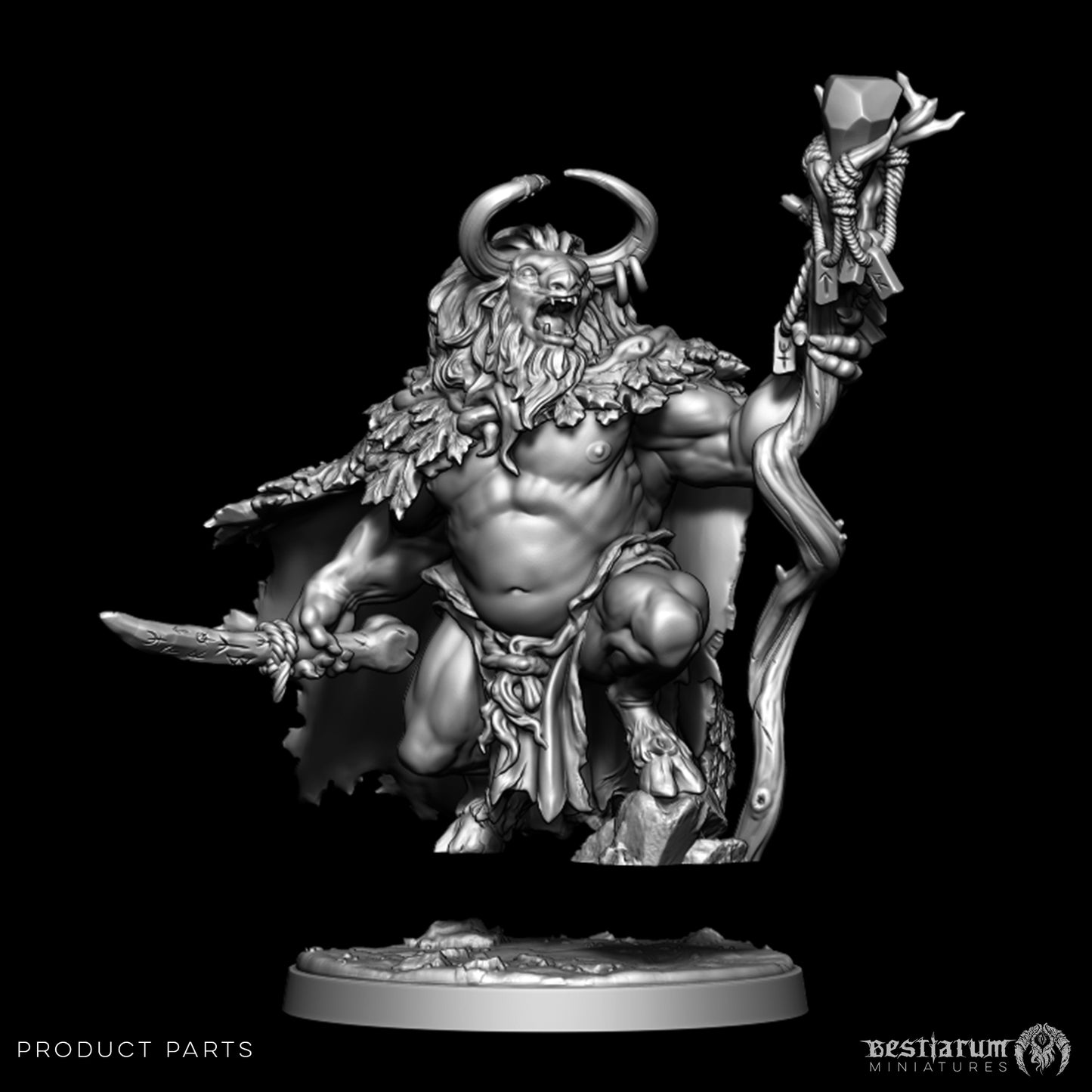 Bestiarum miniatures - Minotaur Cleric of Mologh, Penitent Heroe - Misbegotten Dhampir 2024 December
