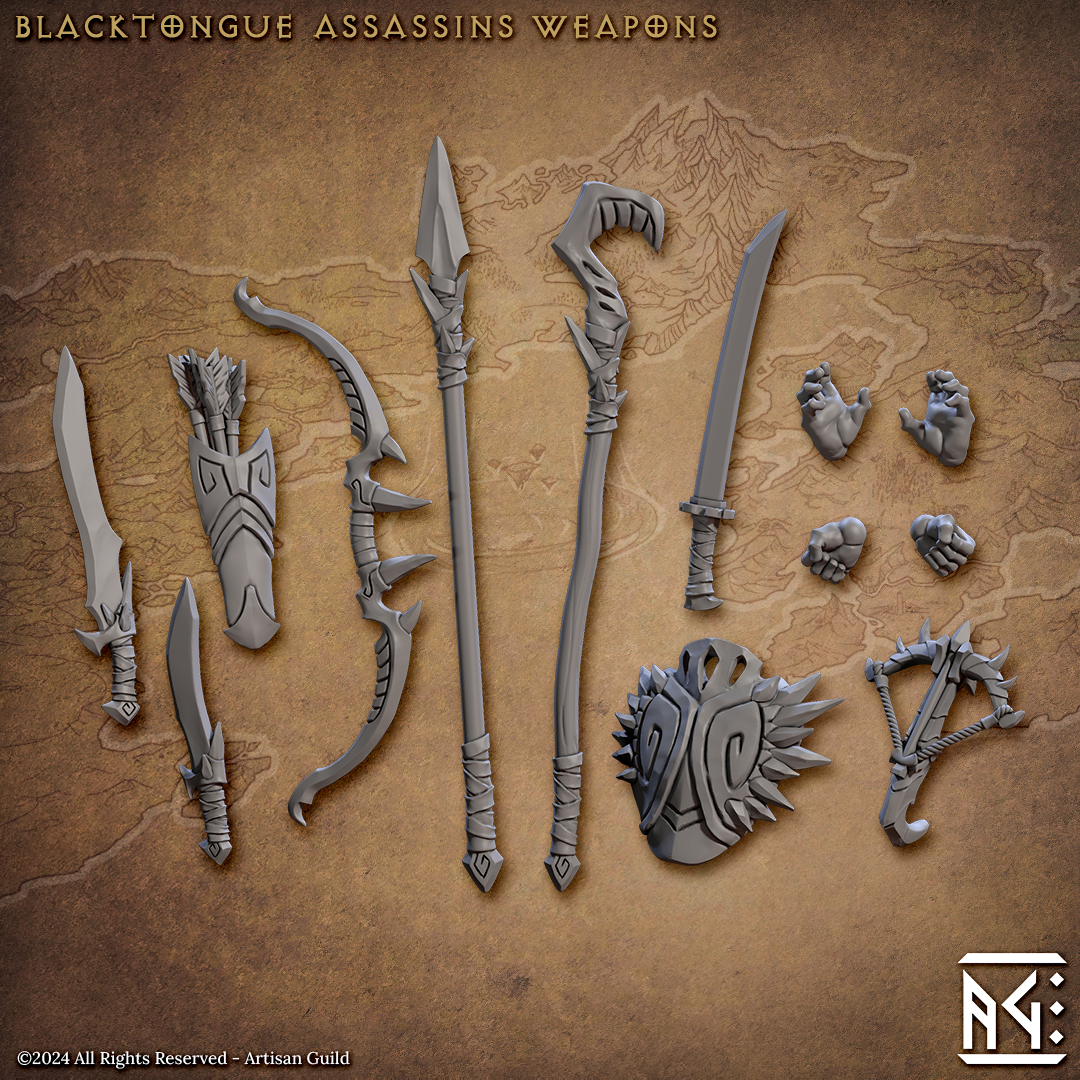 Artisan Guild - Assassins Weapons - Blacktongue Assassins 2024 January Release 35mm