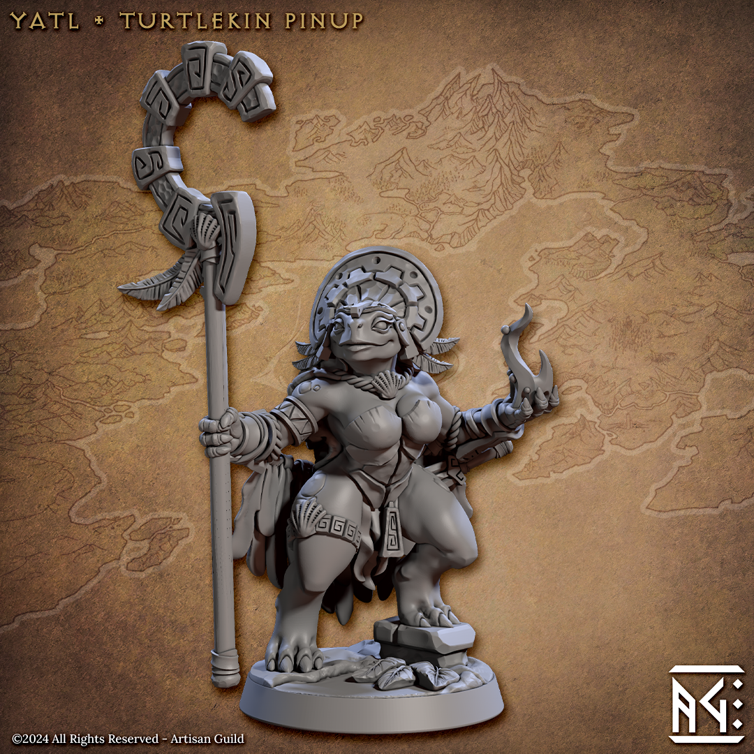 Artisan Guild - Yatl, Turtlekin Pinup - Jadeshell Turtlekin 2024 February