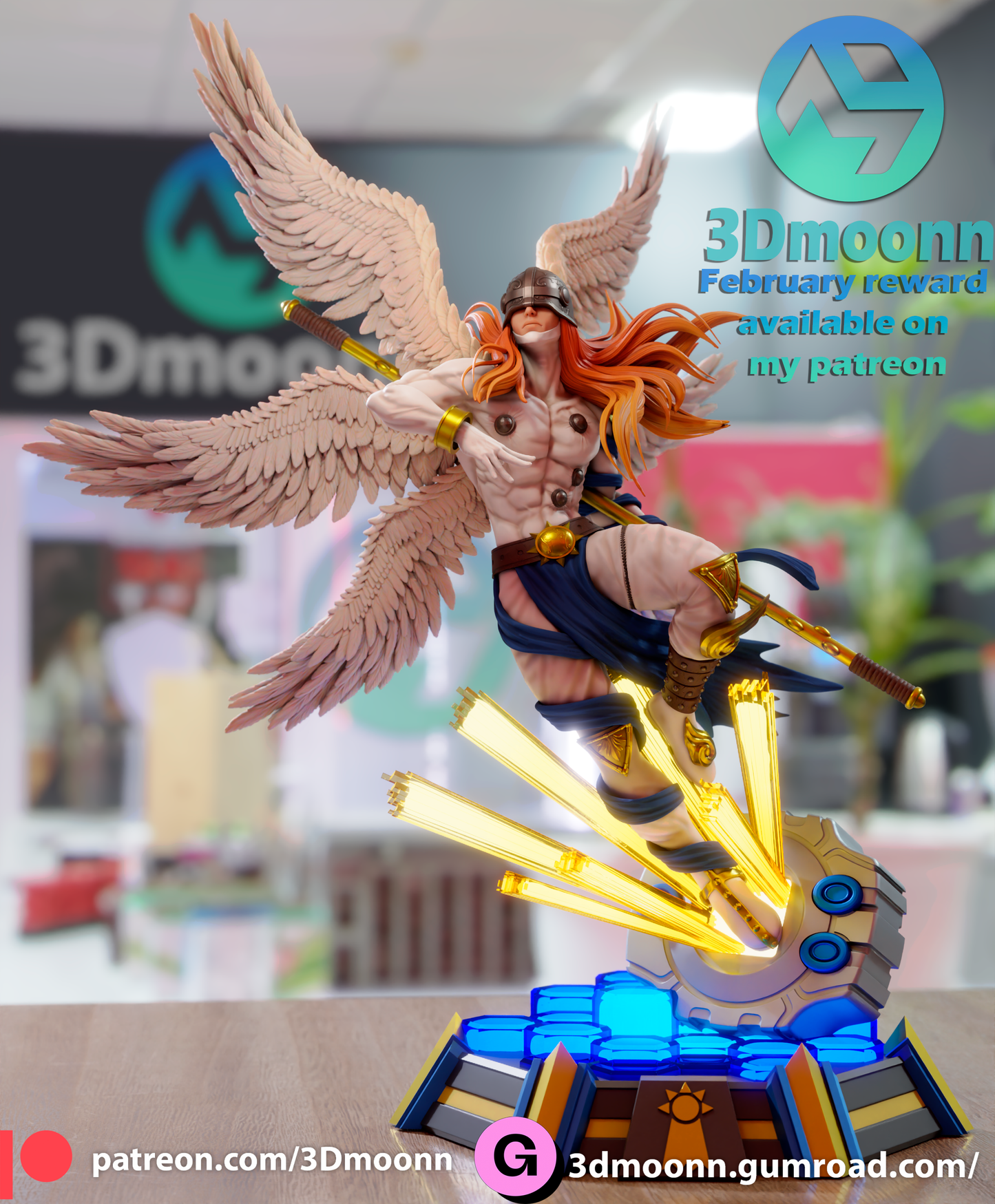 3D.Moonn - Angemon Digimon Figure 15cm