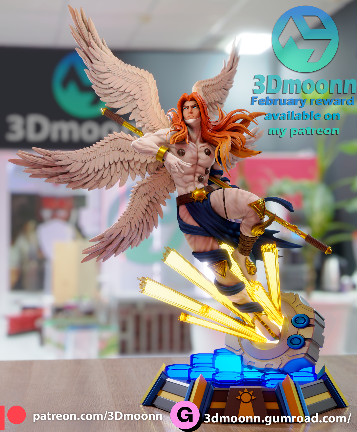3D.Moonn - Angemon Digimon Figure 15cm