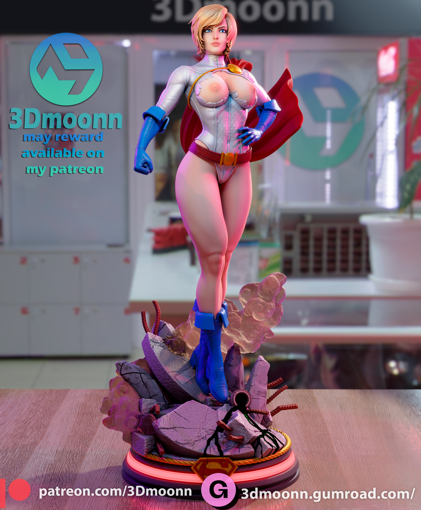 3D.Moonn - Power Girl, Version 2, 2024 May - 30CM - 15CM