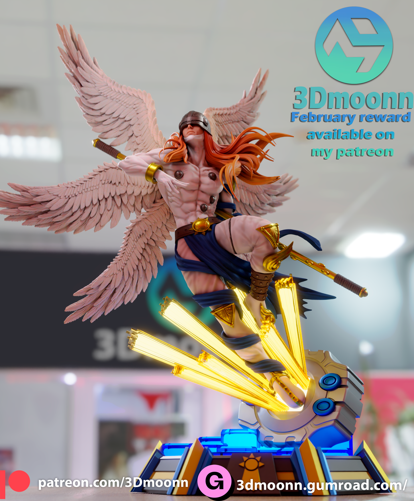 3D.Moonn - Angemon Digimon Figure 15cm