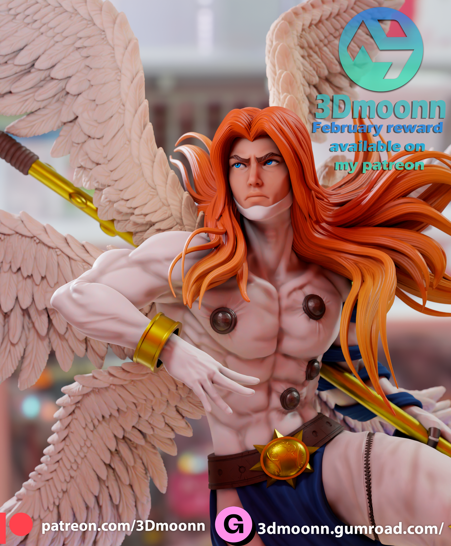 3D.Moonn - Angemon Digimon Figure 15cm