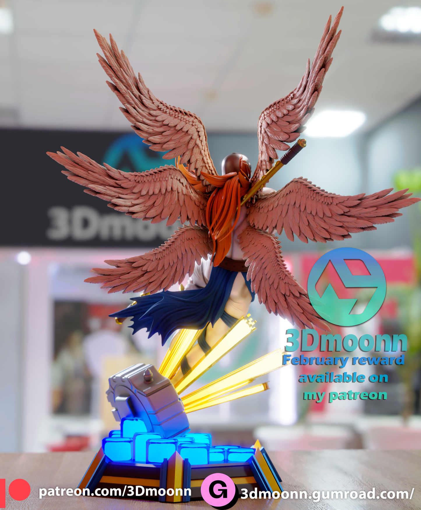 3D.Moonn - Angemon Digimon Figure 15cm