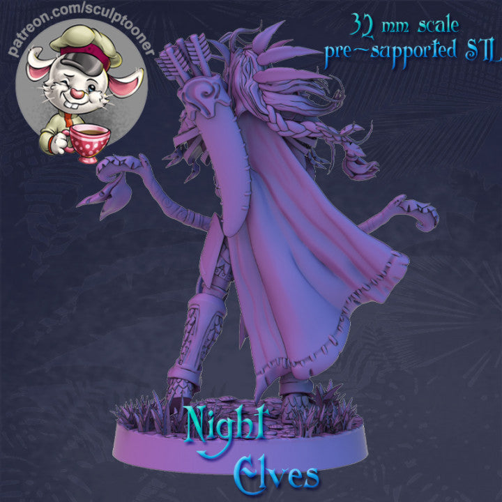 Sculptooner - Female Archer Ranger Hero, Night Elf - Wolrd of Warcraft