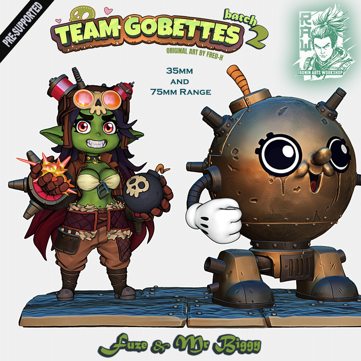 Ronin Arts - Chibi Goblin, Fuze and her Bombbot Mr. Biggy - Team Gobettes 2025 April 35mm