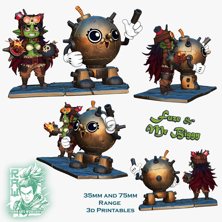 Ronin Arts - Chibi Goblin, Fuze and her Bombbot Mr. Biggy - Team Gobettes 2025 April 35mm