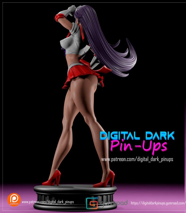 Dark Digital Pin Ups - Sailor Mars, Sailor Moon