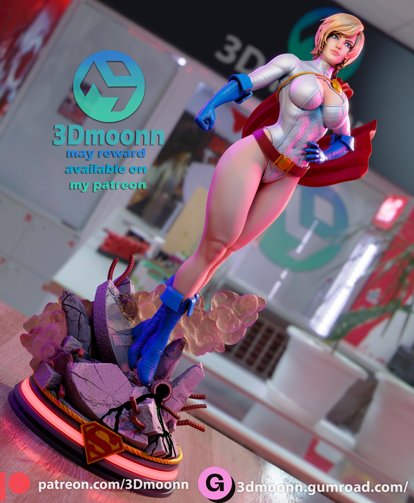 3D.Moonn - Power Girl, Version 2, 2024 May - 30CM - 15CM