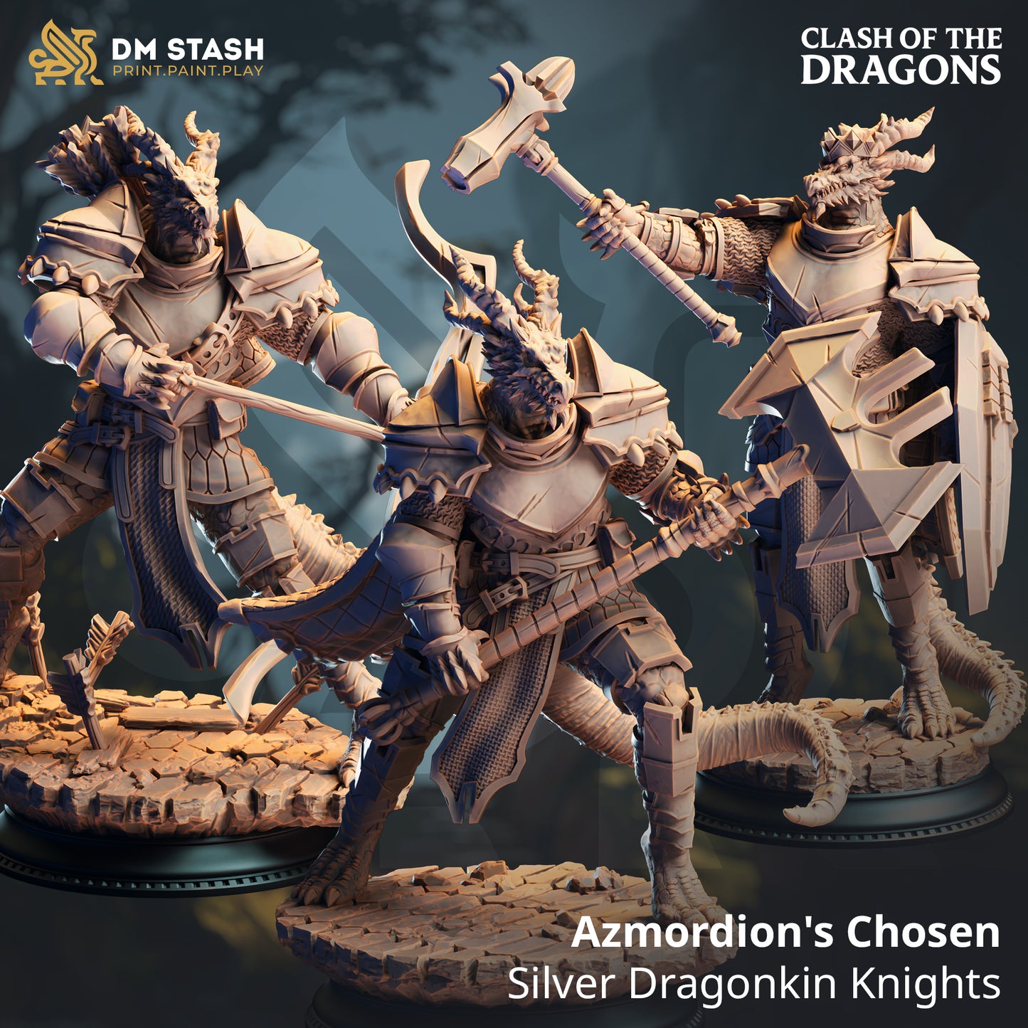 DM Stash - Azmordions Chosen. Silver Dragonborn Knights - Clash of Dragons 2025 June