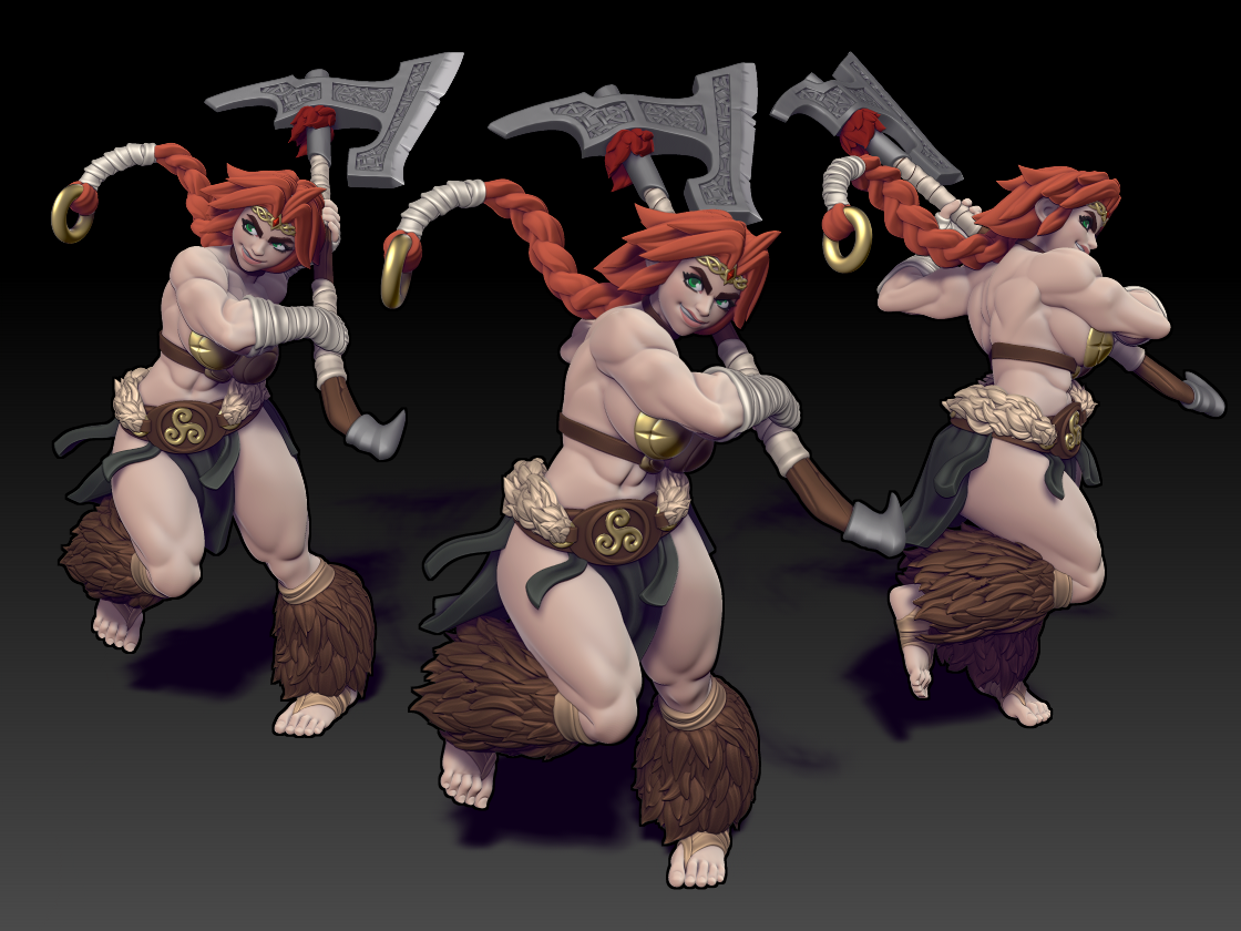Twin Goddess Miniatures - Millie the Barbarian - Reforged 2024 July