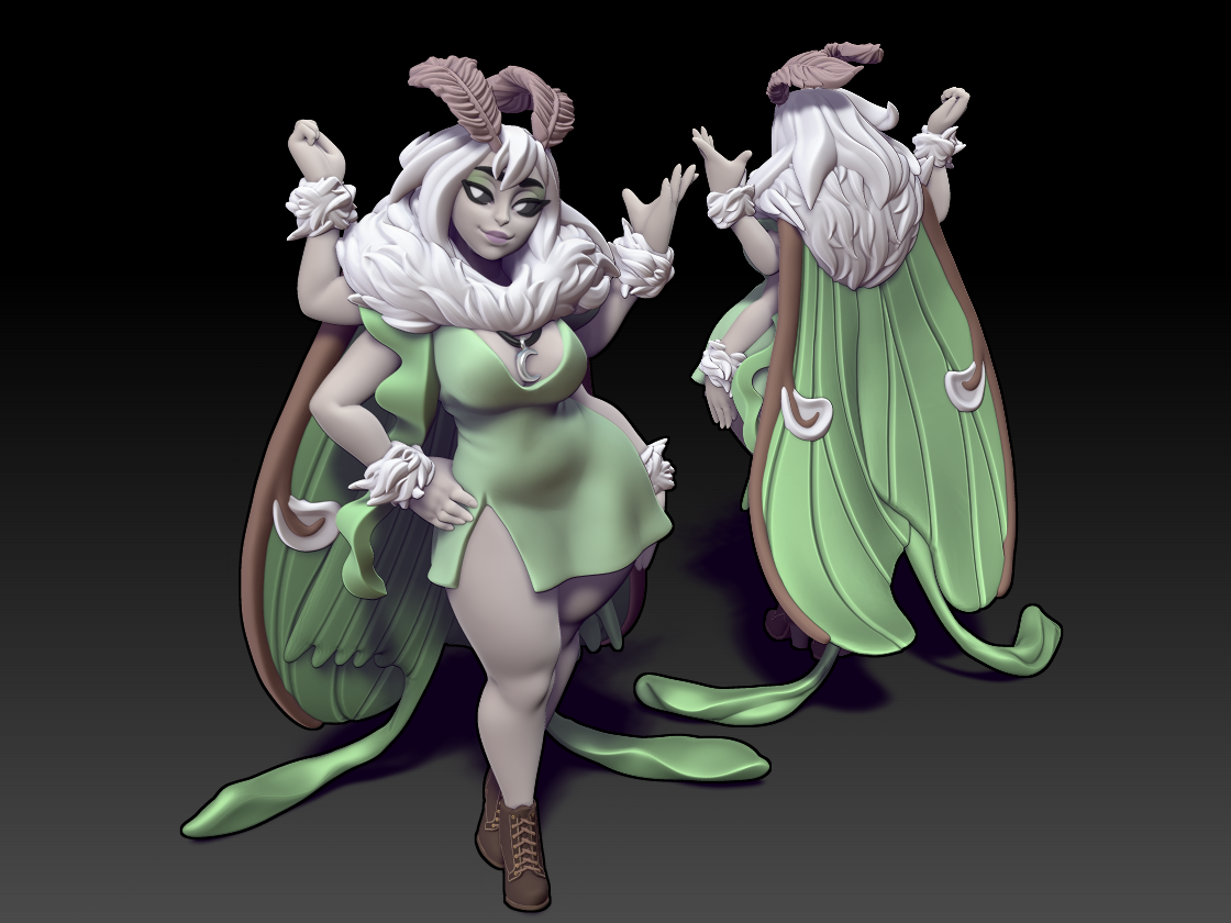 Twin Goddess Miniatures - Lunae, The Moth Lady - Reforged 2024 August