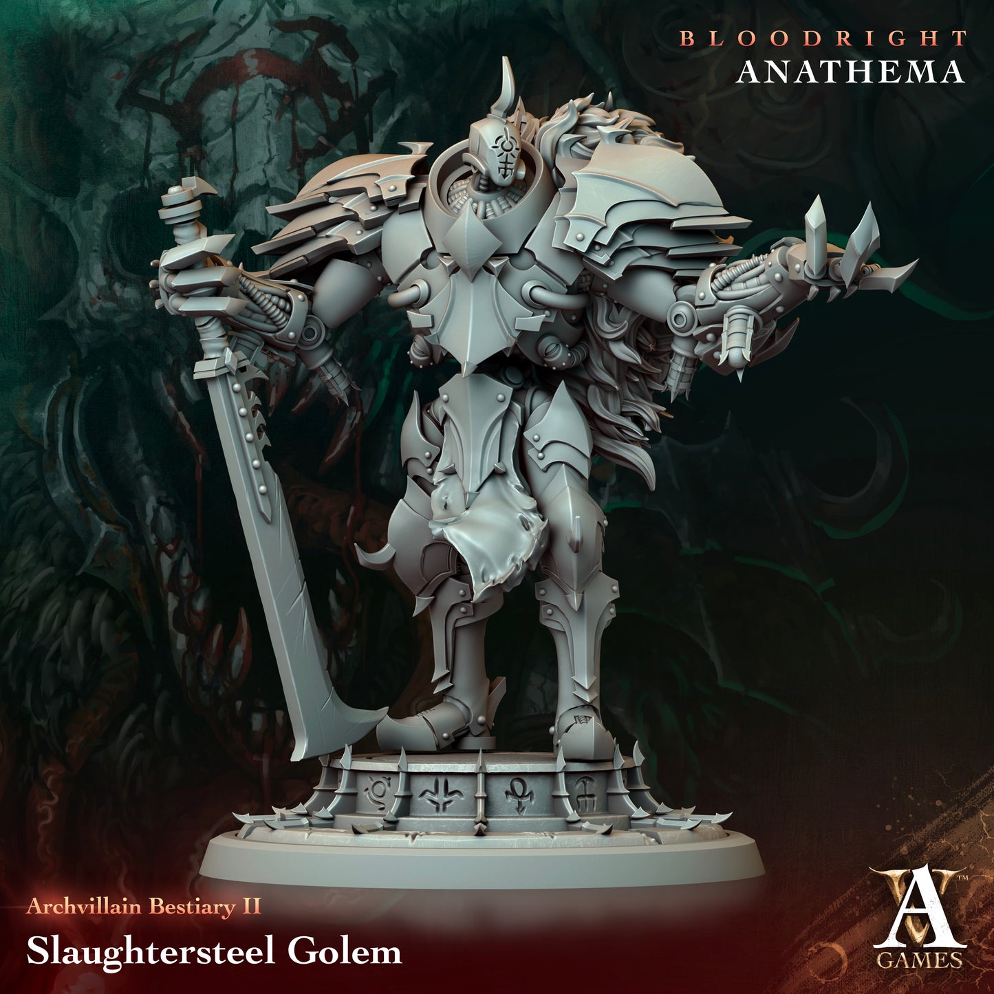 Archvillain Games - Slaughtersteel Golem Archvillain Bestiary Vol. 2 Bloodright - Anathema 2023 october