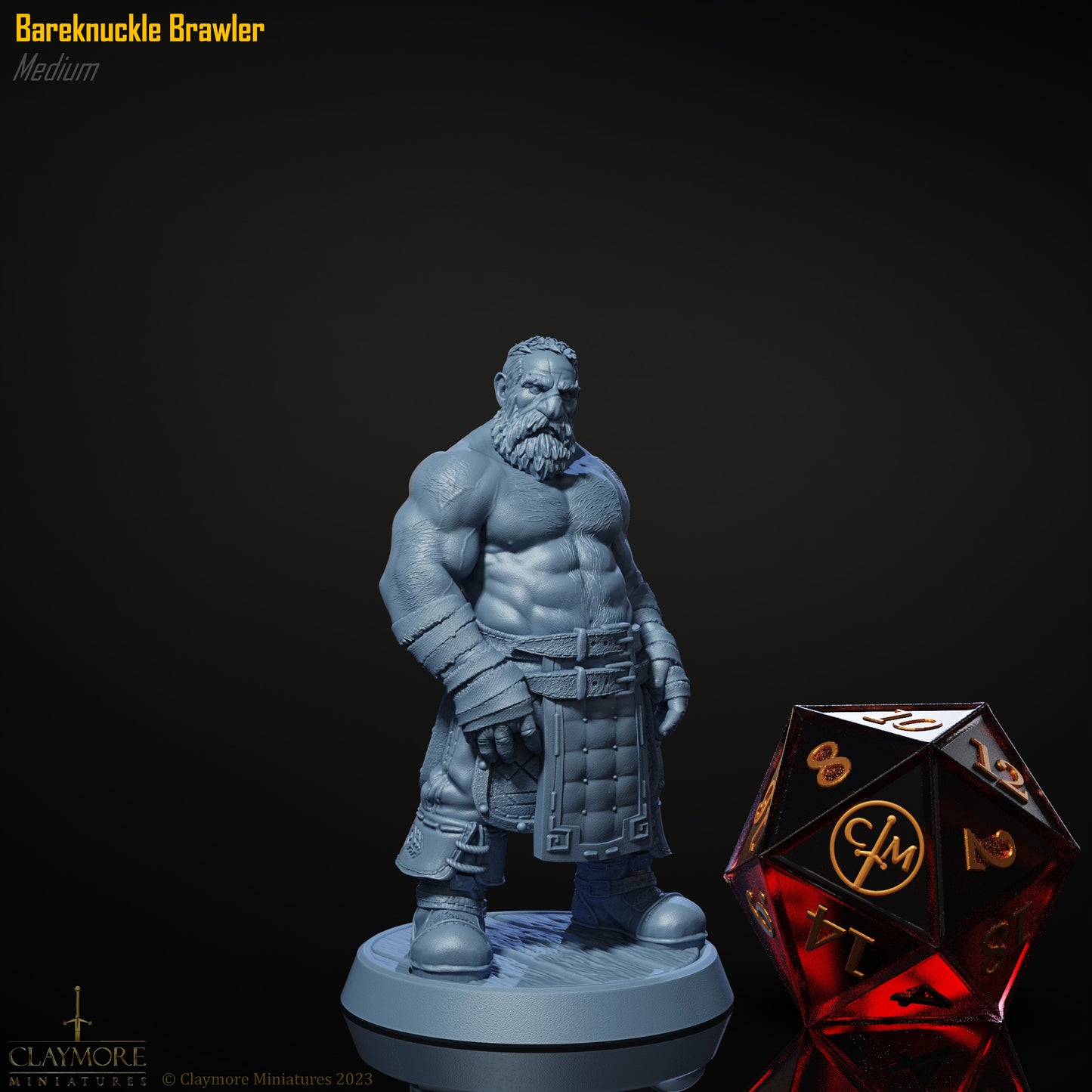 Claymore Miniatures - BareKnuckle Dwarf Brawler