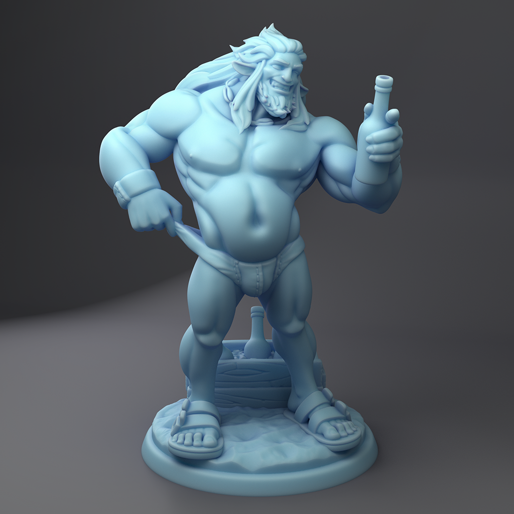 Twin Goddess Miniatures - Beach Bum Grub the Firbolg - Summer Sale 2022 July