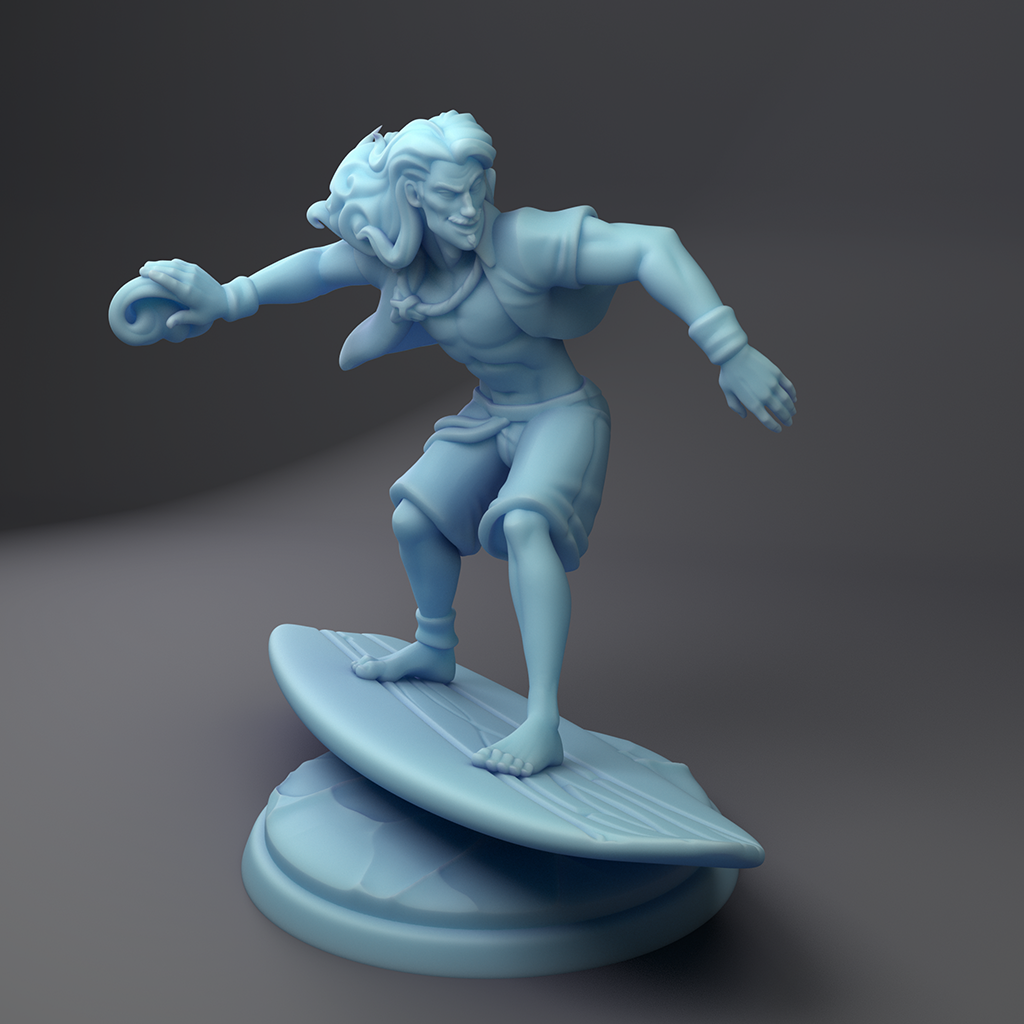 Twin Goddess Miniatures - Esteban Surfer Wizard - Summer Sale 2022 July