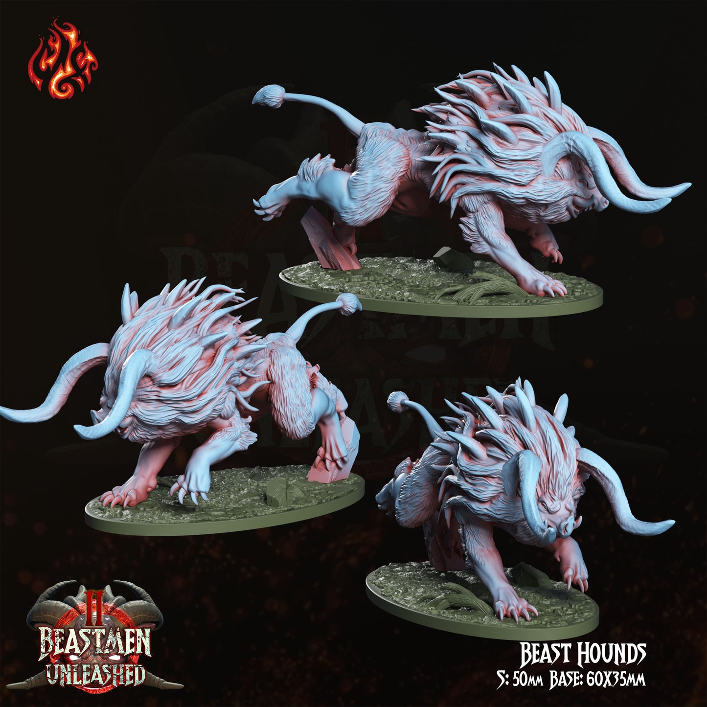 Crippled God Foundry - Beast Hound 3 (Large) - Beastman Unleashed Vol 2 2024 February