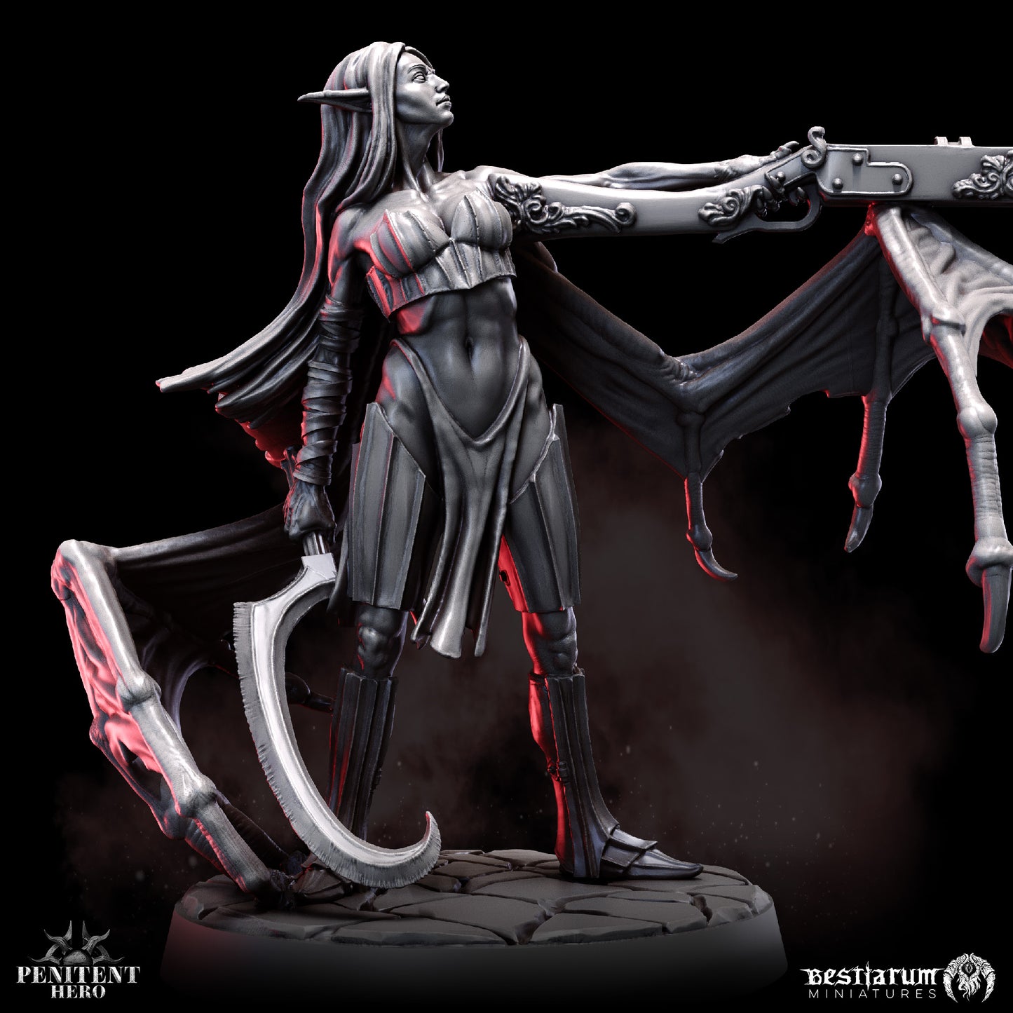 Bestiarum miniatures - Bloodborn Dragoon, Penitent Heroe - Misbegotten Dhampir 2024 December