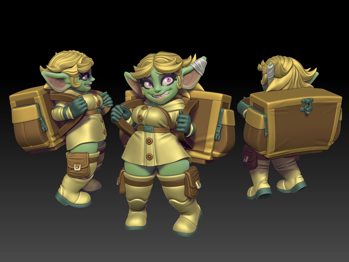Twin Goddess Miniatures - Bobbi Merchant Goblin - Hero Tier 2024 May 35mm / 75mm