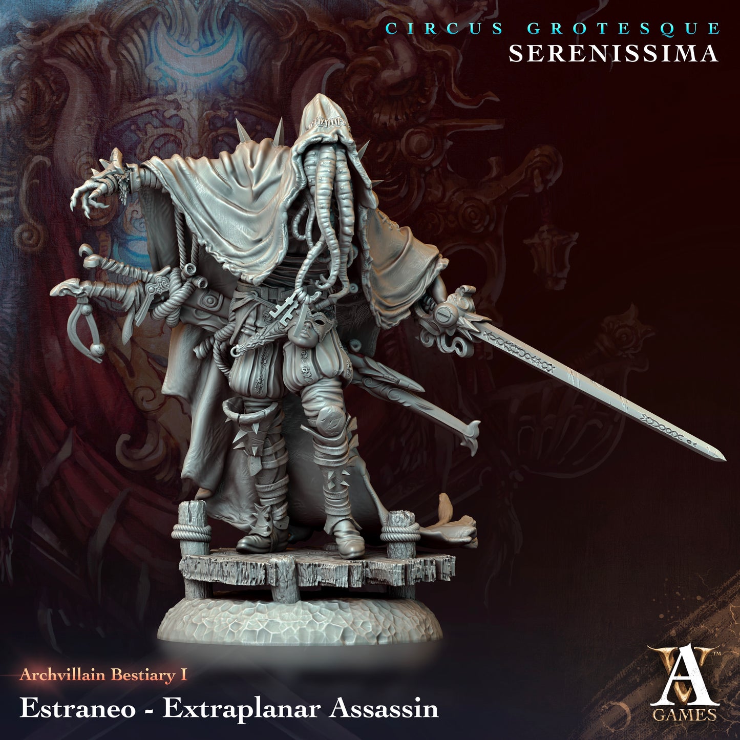 Archvillain Games - Estraneo Illithid Extraplanar Assasin Archvillain Bestiary Vol. I Circus Grotesque - Serenissima 2023 September