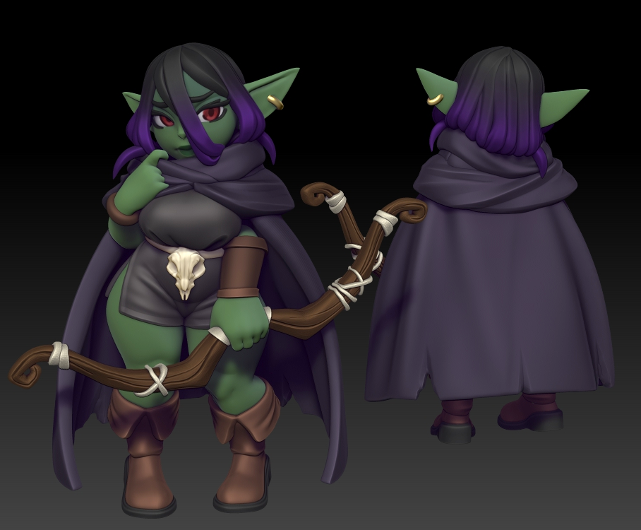Twin Goddess Miniatures - Cesti the Archer Goblin - Hero Tier 2024 May 35mm / 75mm