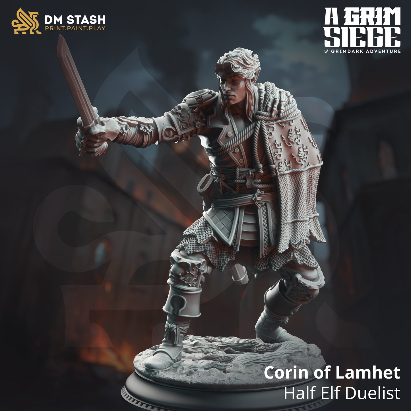 DM Stash - Corin of Lamhet, Half Elf Duelist - A Grim Siege 2025 April