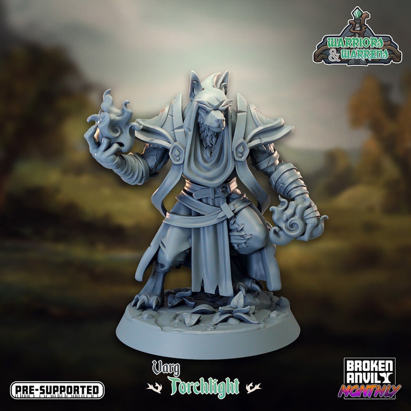 Broken Anvil - Varg Torchlight Pyromancer, Werewolf - Warriors and Warrens Vargs (Wolfkin)