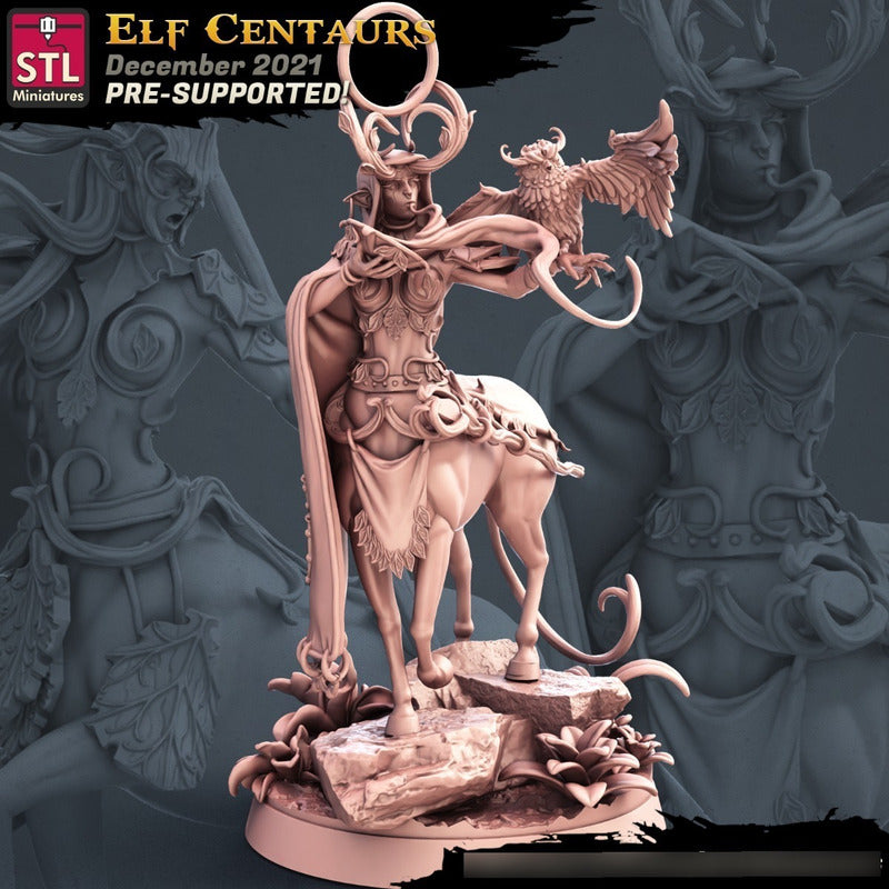 STL Miniatures - Elf Centaur Druid - Elf Centaurs 2021 December