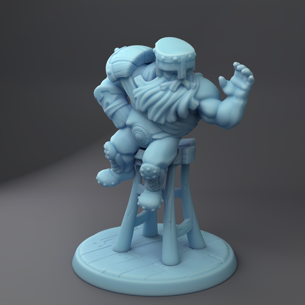 Twin Goddess Miniatures - Dorf the Dwarven arm-wrestler - Tavern Set 2022 February