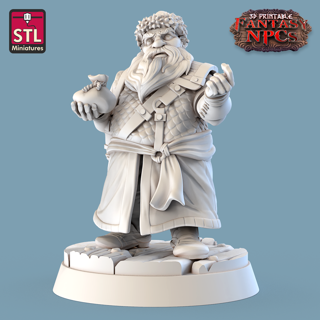 STL Miniatures - Dwarf Client - Fantasy NPCs 2