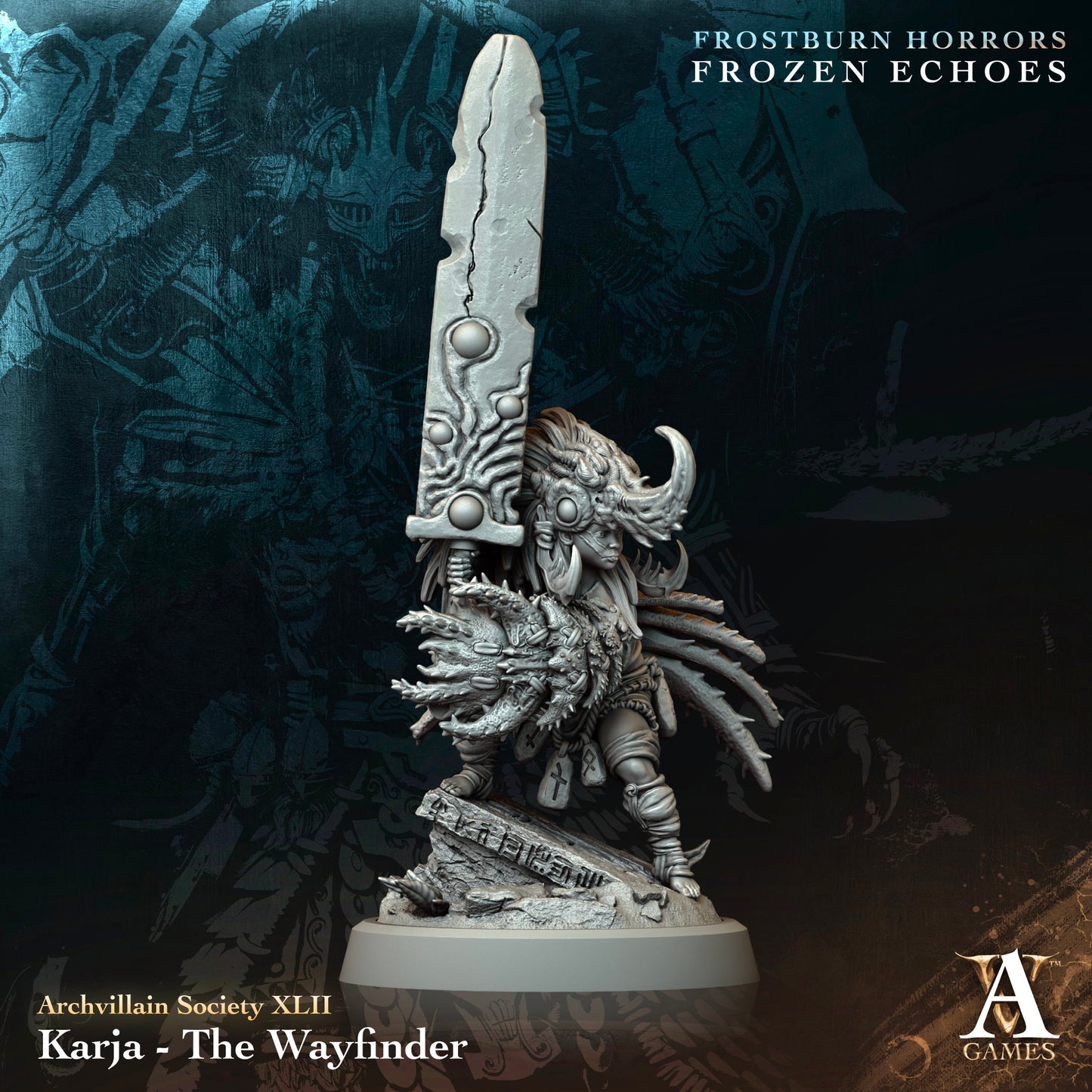 Archvillain Games - Karja, The Wayfinder - Archvillain Society Vol. XLII - Frostburn Horrors Frozen Echoes 2024 Dcember