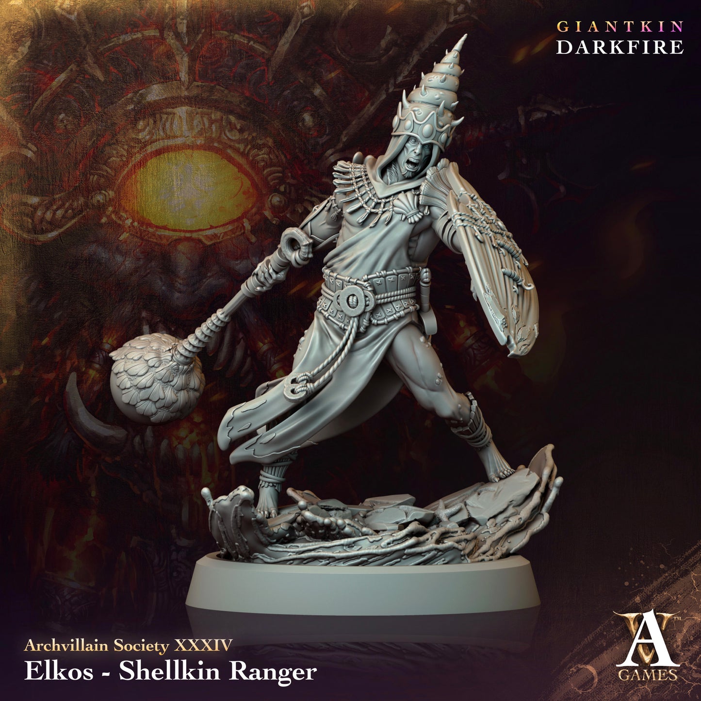 Archvillain Games - Elkos, Shellkin Ranger - Archvillain Society Vol. XXXlV - Giantkin Darkfire 2024 April
