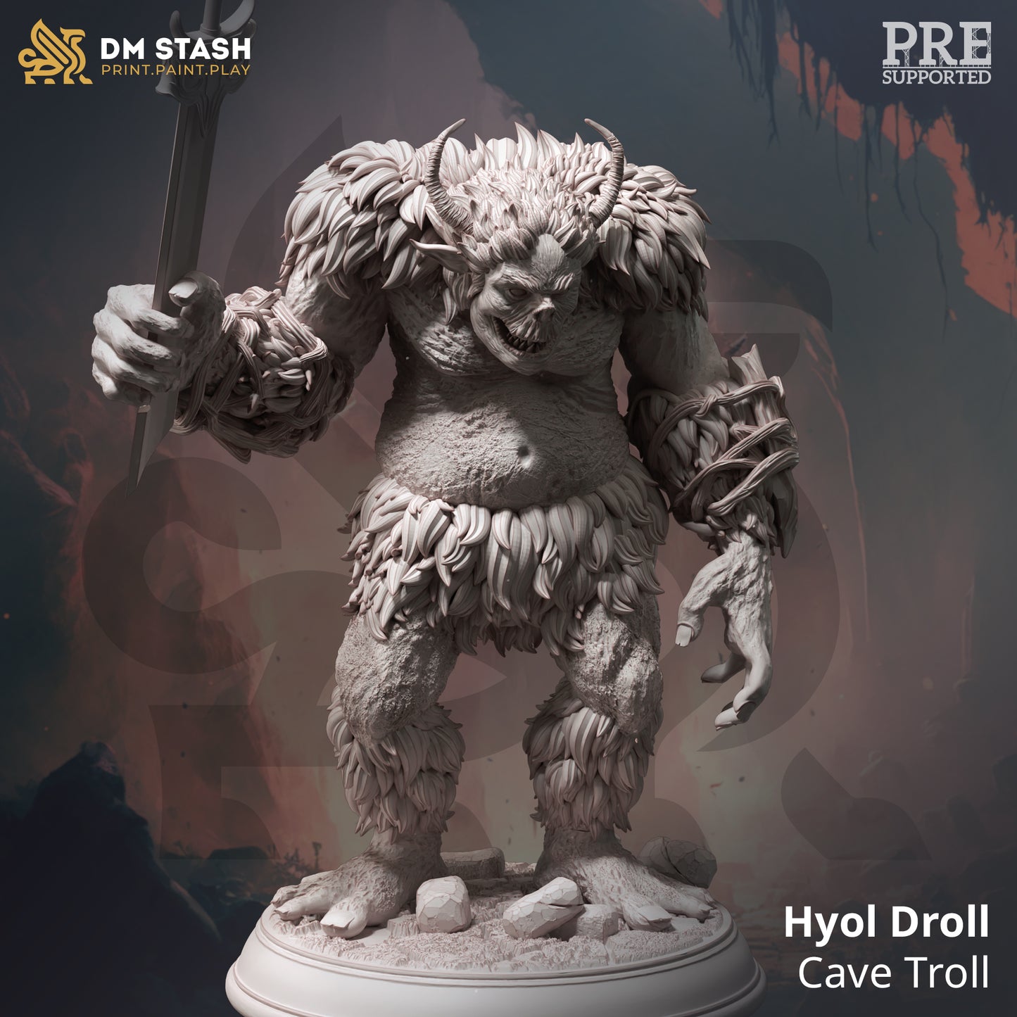 DM Stash - Hyol Droll, Cave Troll (Large) - Hexhunters of Brightstone 2023 January