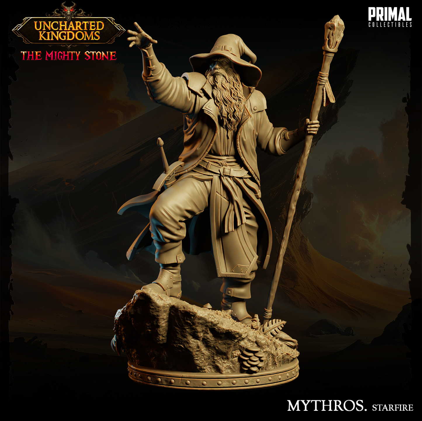 Primal Collectibles - Wizard Mythros, Human Wizard - UK The Migthy Stone 2024 September