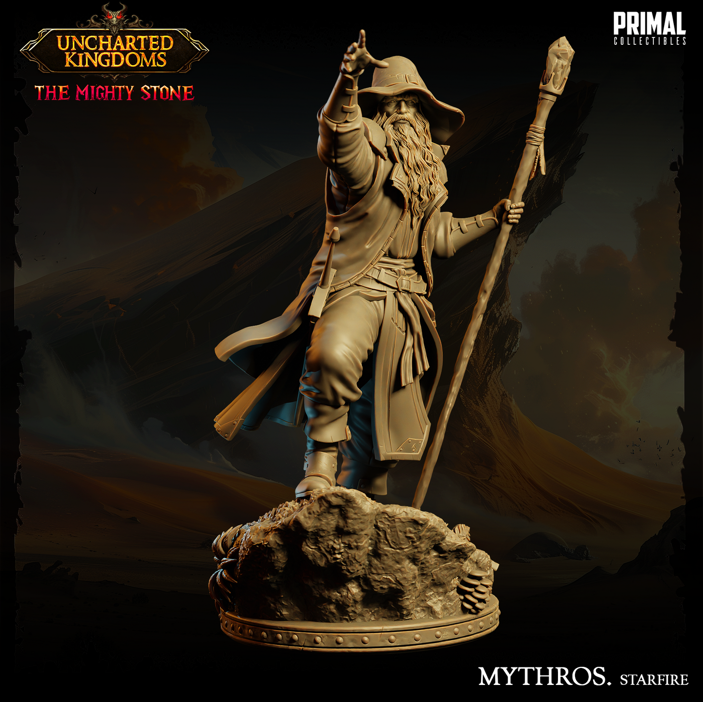 Primal Collectibles - Wizard Mythros, Human Wizard - UK The Migthy Stone 2024 September