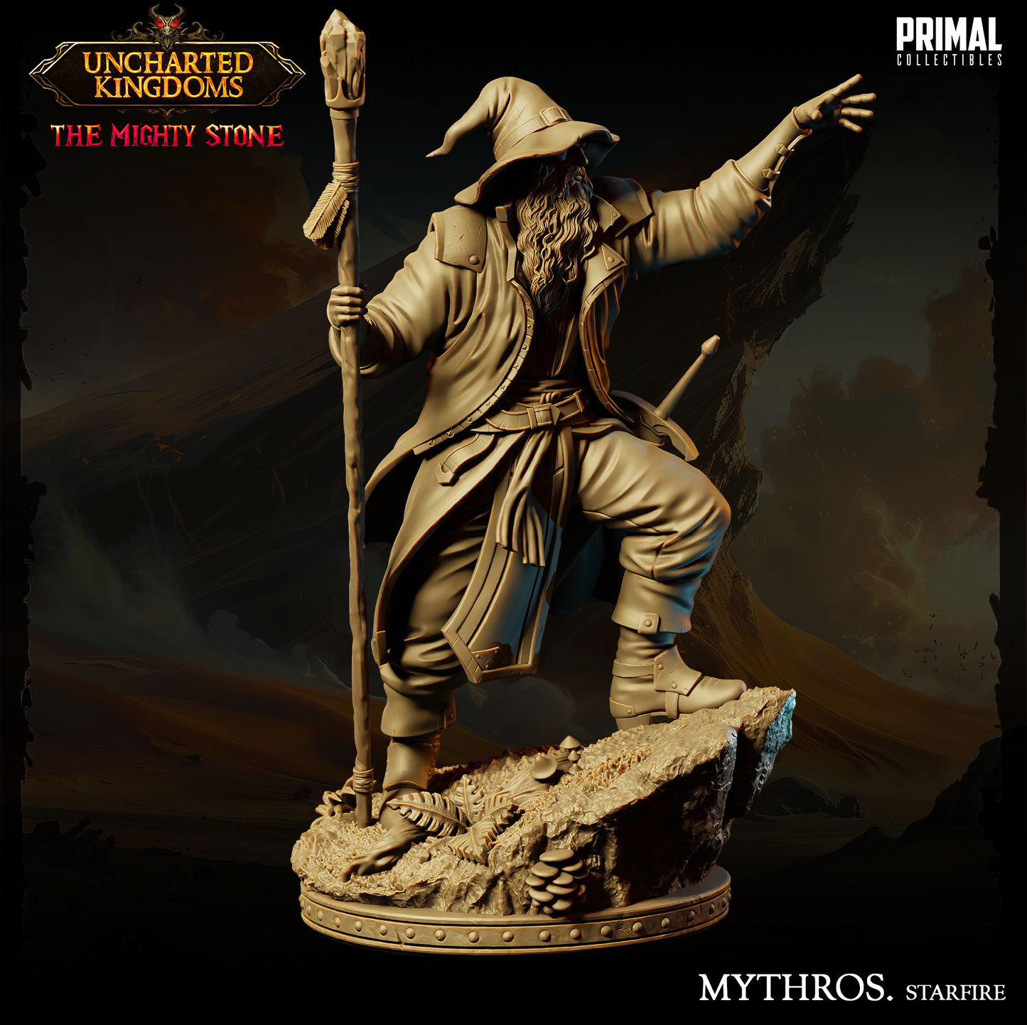 Primal Collectibles - Wizard Mythros, Human Wizard - UK The Migthy Stone 2024 September