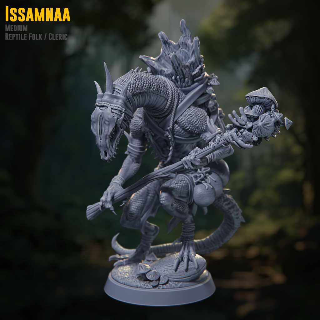 Claymore Miniatures - Issamnaa, Lizadfolk Clreic - Fall of The Eternal Kings 2025 June