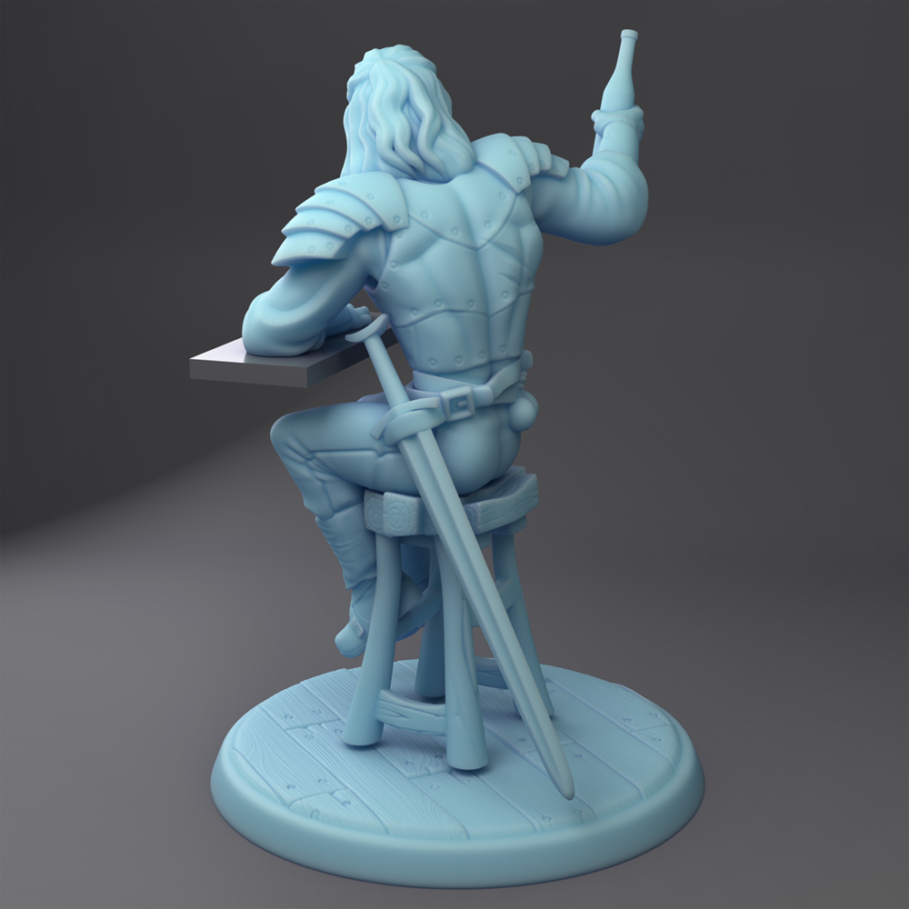 Twin Goddess Miniatures - Jerry Witchman, the Bar Regular - Tavern Set 2022 February