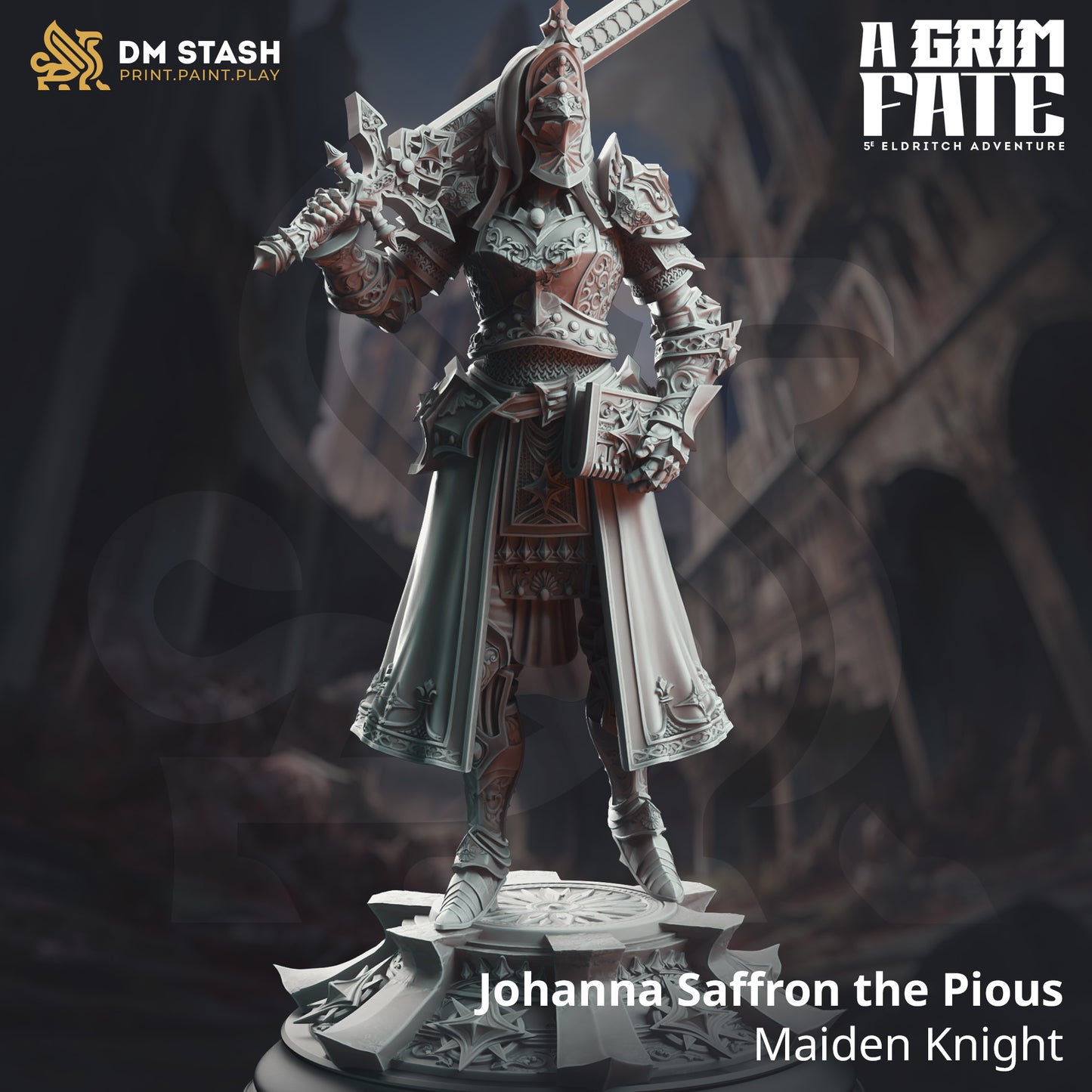 DM Stash - Johanna Saffron the Pious,Maiden Knight - A Grim Fate 2024 June