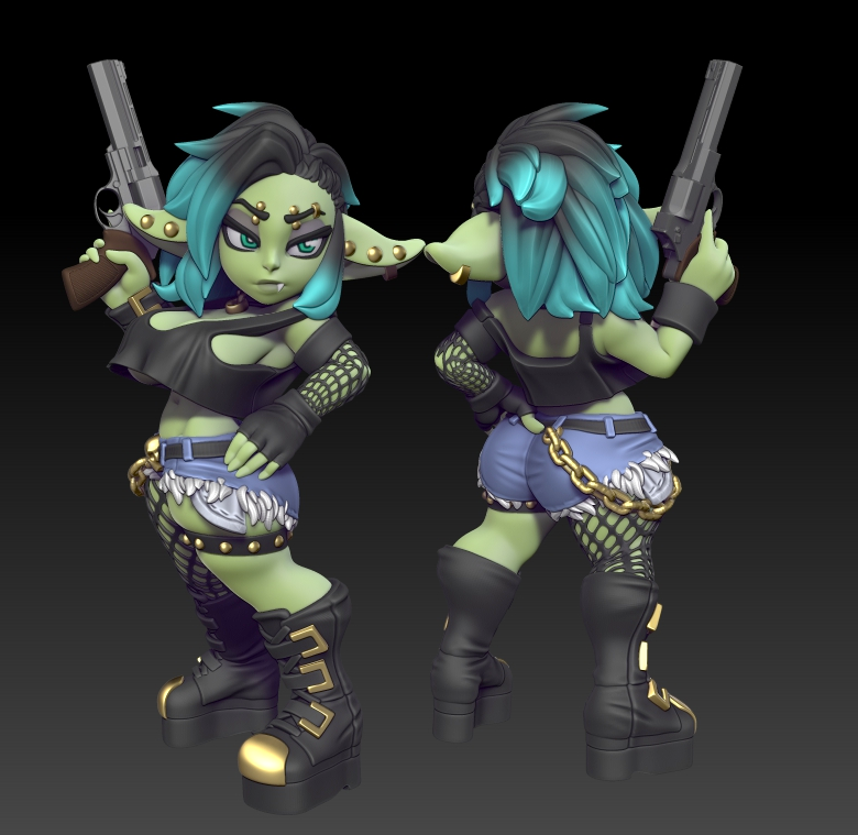 Twin Goddess Miniatures - Leora the Gothblin - Hero Tier 2024 May 35mm / 75mm