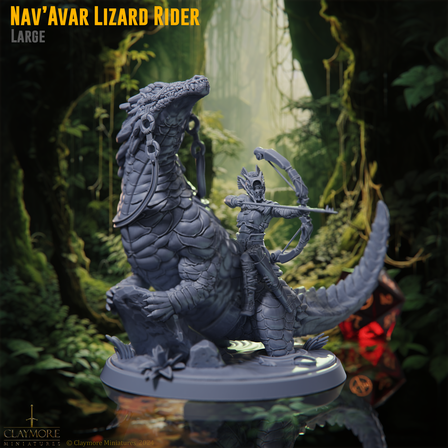 Claymore Miniatures - Nav'avar Lizard Rider Ranger - Rangers Of The Savage Frontiers 2025 February